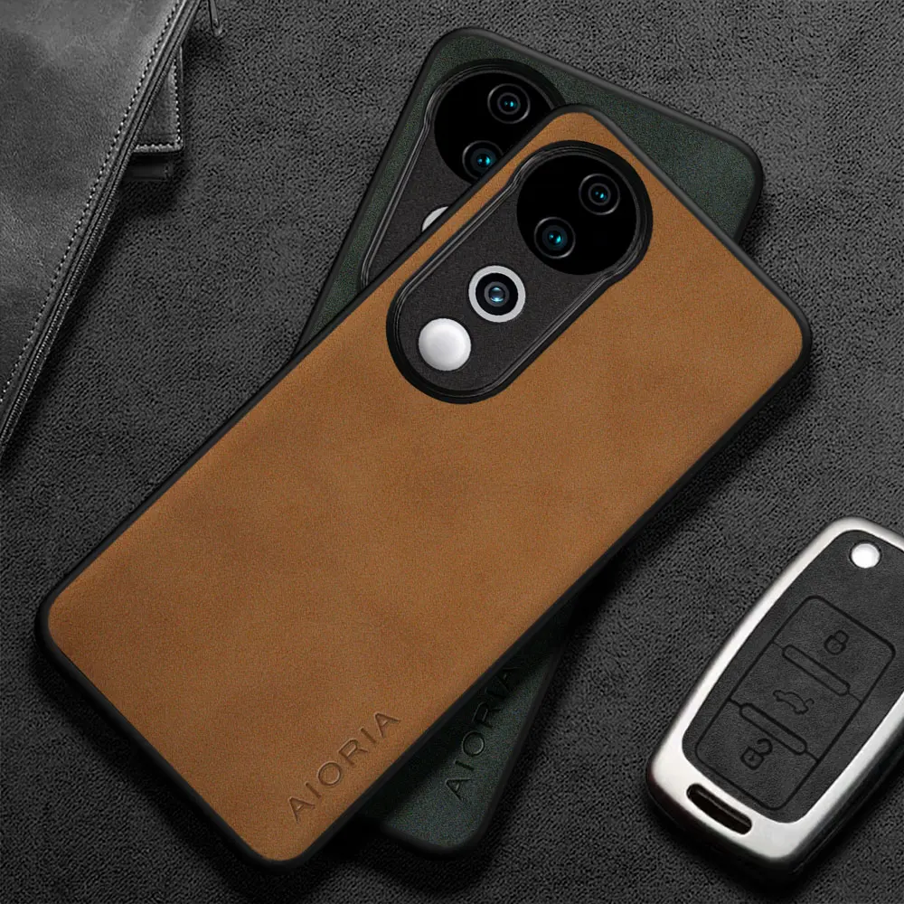 ل Vivo V40 V30 V27 Pro V30E V29E V27E حافظة كابا نمط الأعمال قسط بولي Leather الجلود غطاء الهاتف الرجعية coque funda