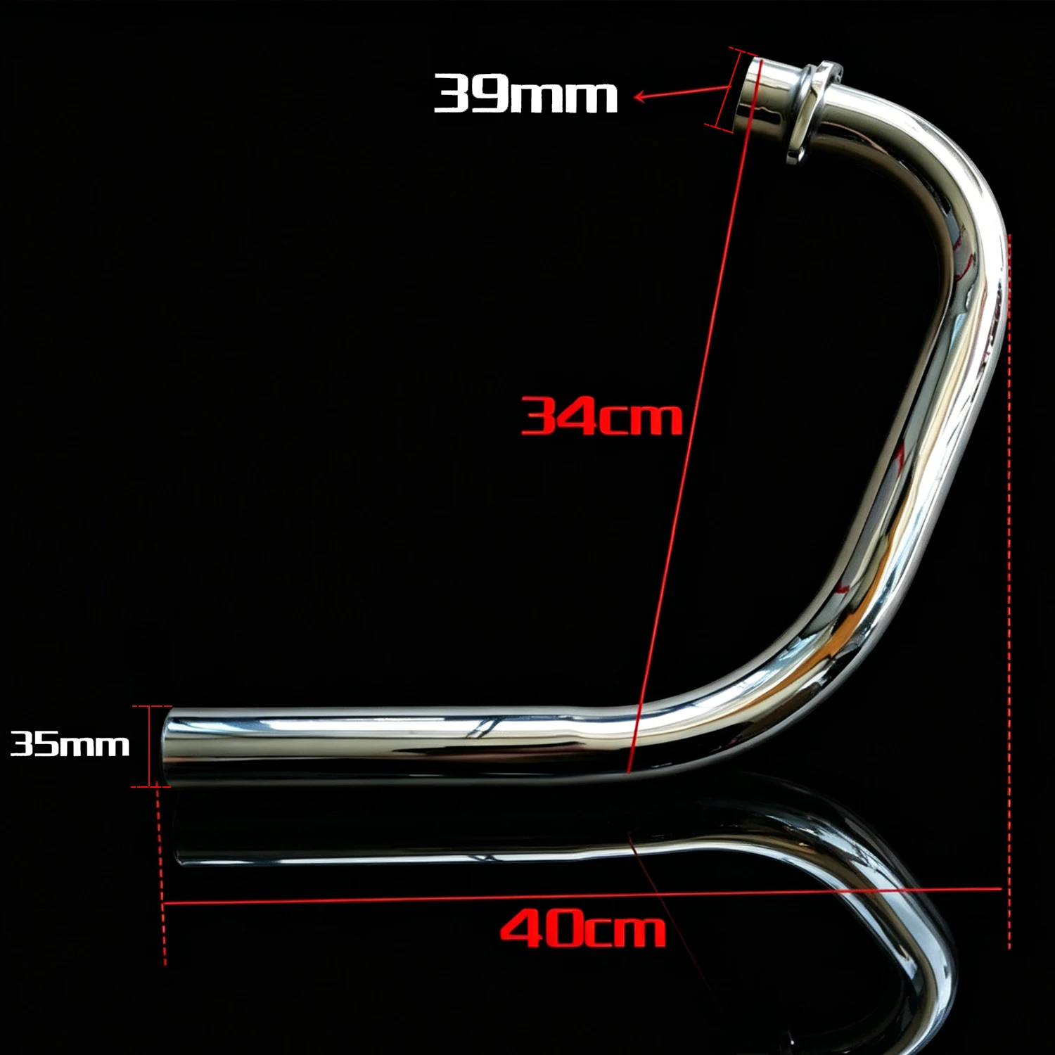 Motorcycle Retro Modified Exhaust Pipe Front Section CG125 WY125 Front Section Exhaust Pipe Front Section Muffler Full System