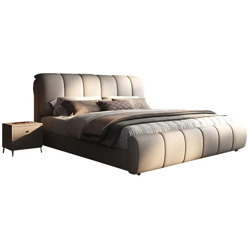 

Modern simplicity, master bedroom soft bag storage bed, Italian light luxury