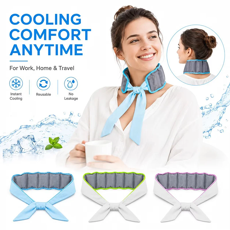 Summer Instant Cooling Neck Collar Flexible Ice Pack Reusable Heat Relief Neck Cooler for Hiking And Cycling Neck Cooling Sleeve