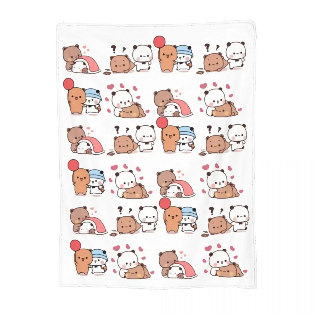 Kawaii Bubu Dudu Love Blanket Velvet Winter Bear and Panda Cute Cartoon Cozy Soft Throw Blankets for Home Outdoor Bedspread