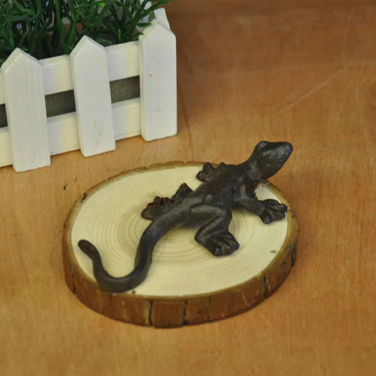 Cast Iron Pendant for Wall Decoration, Retro Gecko Animal Ornaments, Garden, grocery, Balcony, Bedroom, Home Furnishings