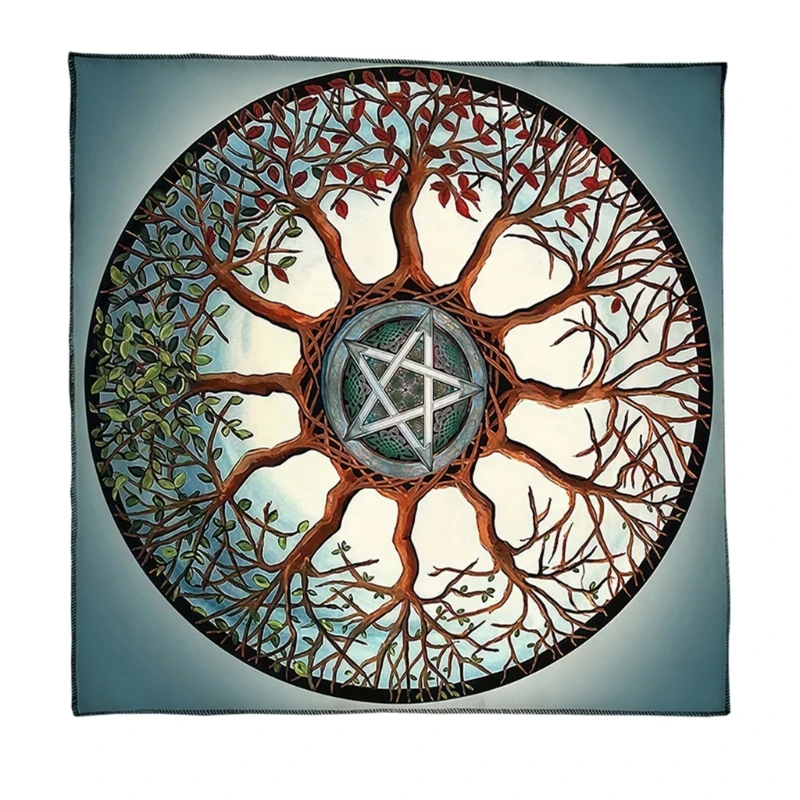 

Tree Star Tarots Card Tablecloth Divinations Card Table Cloth Tapestry