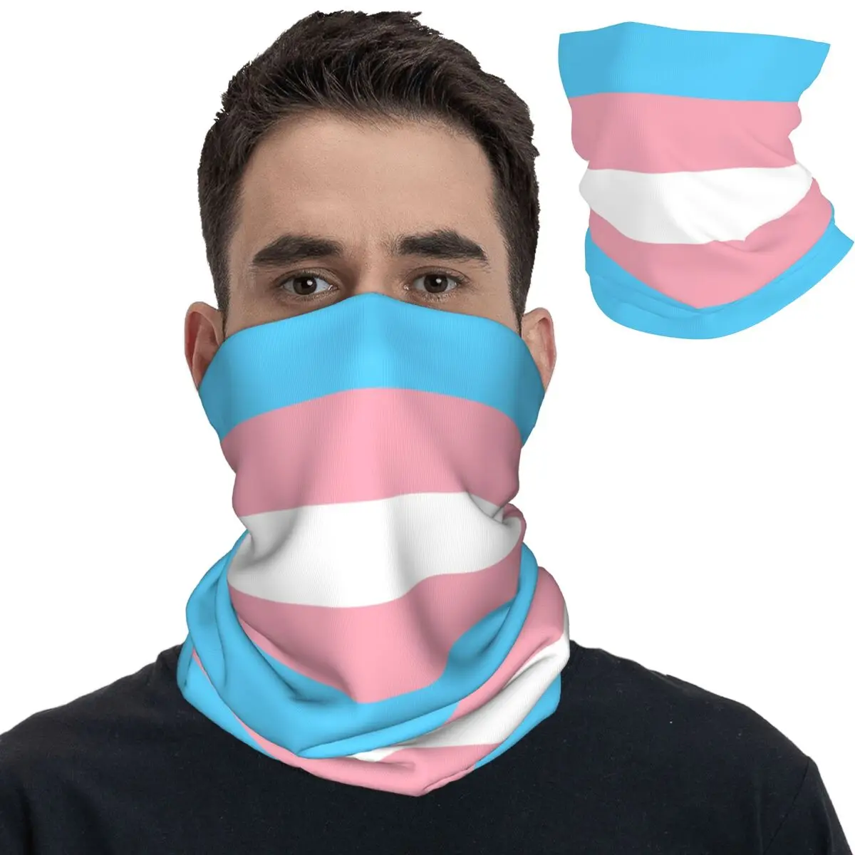 Bandera transgénero Lgbt Pride Bandana cubierta para el cuello impreso Boho Rainbow Yaoi máscara bufanda diadema cálida correr Unisex adulto a prueba de viento