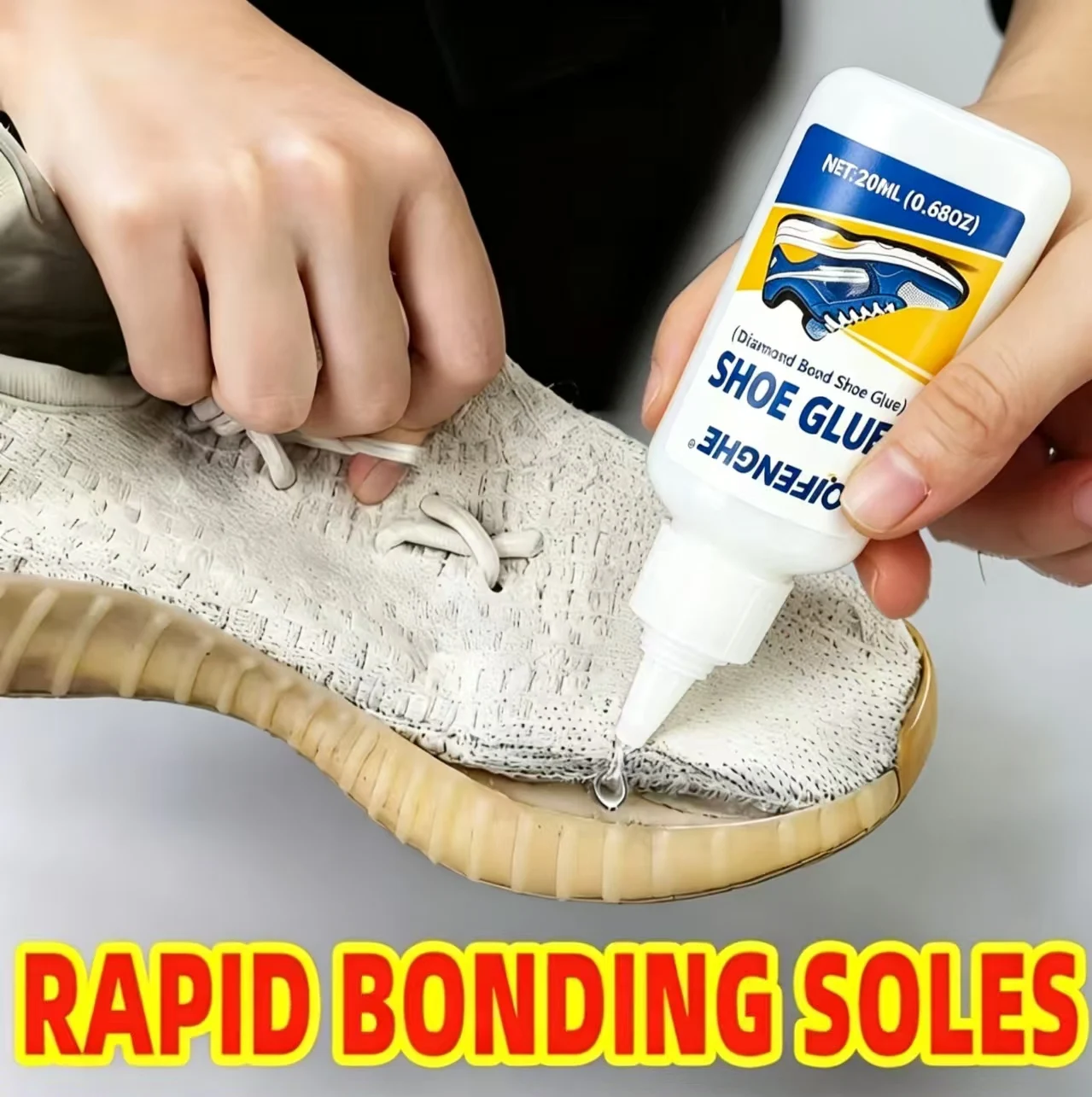 QIFENGHE Shoe Glue 0.68oz Professional Shoe Repair Adhesive Strong Bond For Loose Soles Detached Decorations Works On Leather Ca image 4