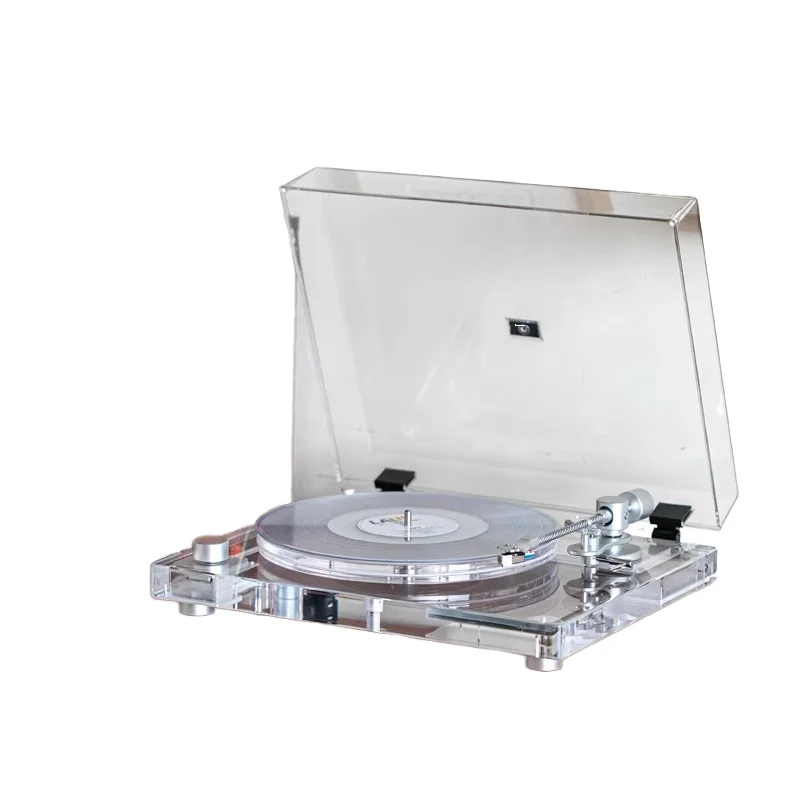 New val Acrylic Clear Body Moving Magnetic Cartridge Adjus Pressure Tonearm Support BT RCA Optic Access