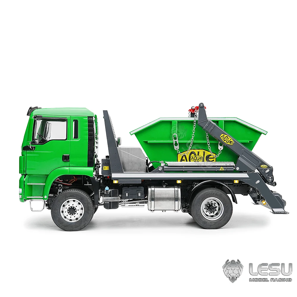 LESU LS-Z0068 1/14 TGS RC Hydraulic Skip Loader Truck 4x4 Scale Model with Functional Hooklift System