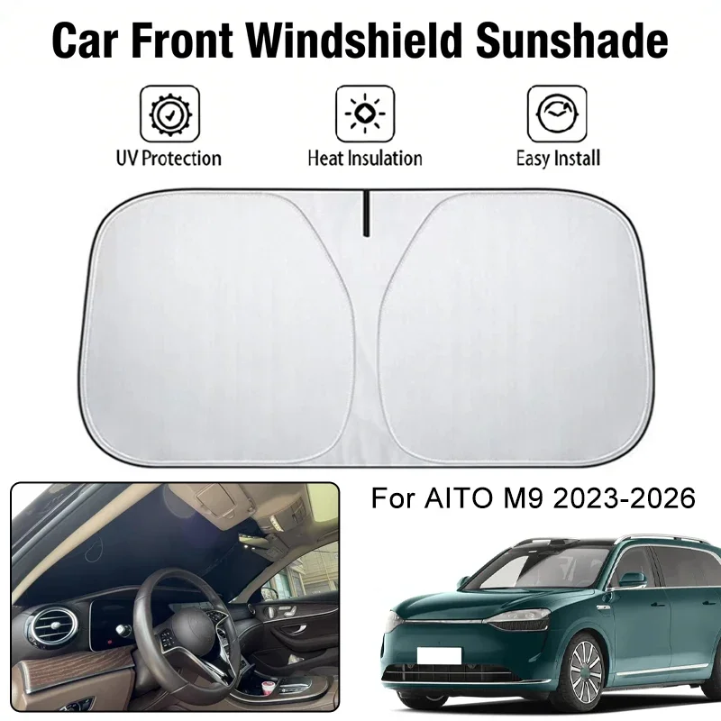 

Foldable Car Windshield Sun Shade UV Block Heat Insulation For AITO M9 2023-2026 Interior Protection Accessories