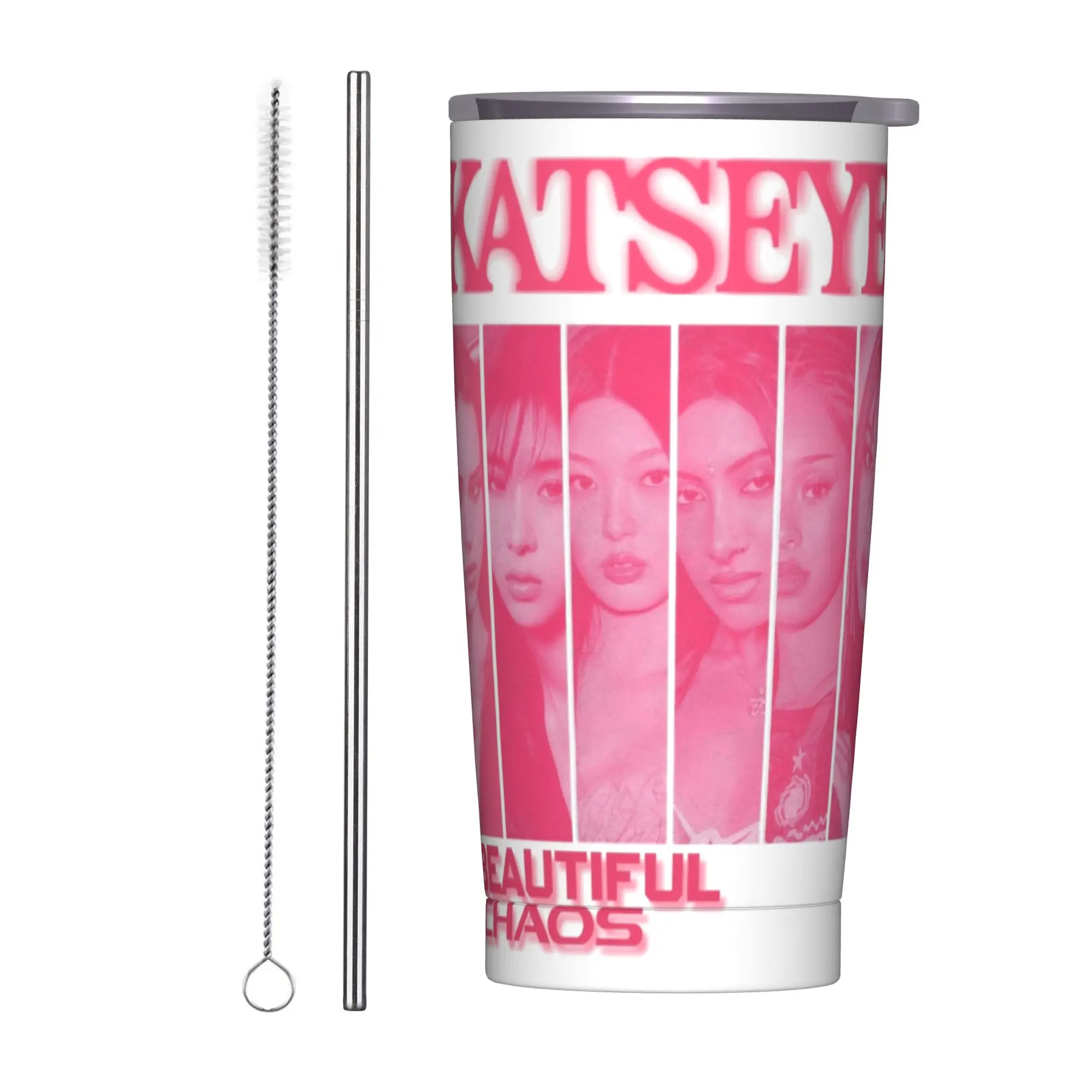 Stainless Steel Tumbler Katseye Kpop Girl Group Thermal Mug  Leakproof Cold Drink Mugs Cup Travel Water Bottle