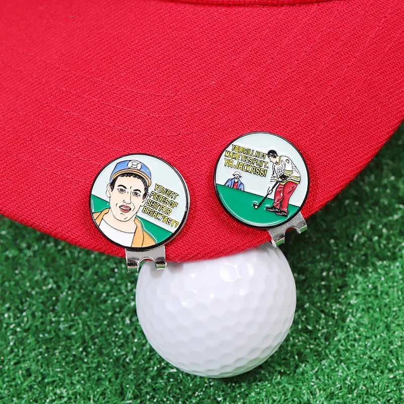 Funny Golf Hat Clip Enamel Magnetic Ball Marker Clip Baseball Cap Decorative Brooches Metal Lapel Badge Jewelry for Golf Lover