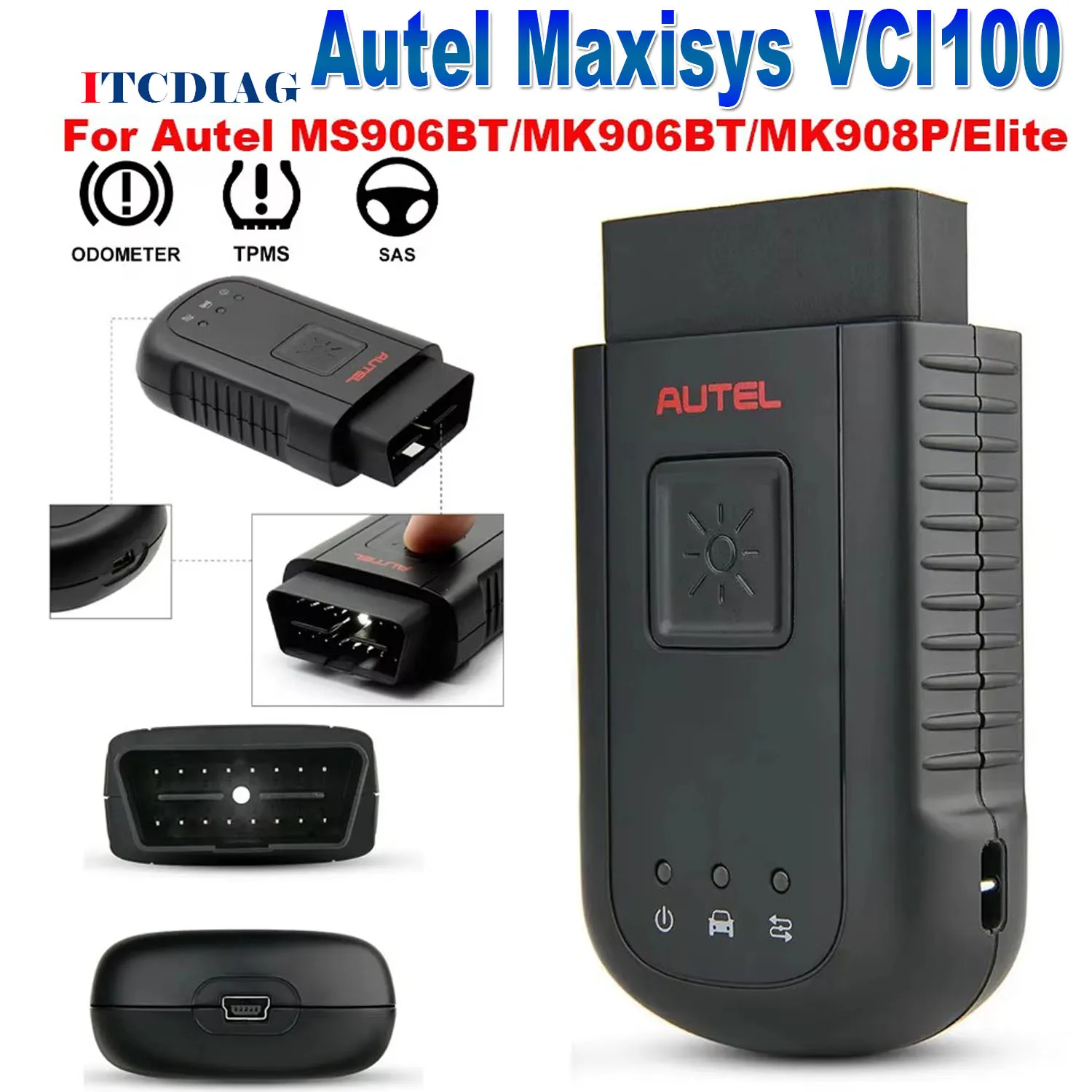 Autel Maxisys VCI100 Wireless Diagnostic Interface DLC Bluetooth Vehicle Communication Interface MaxiVCI V100 for Autel MS906BT