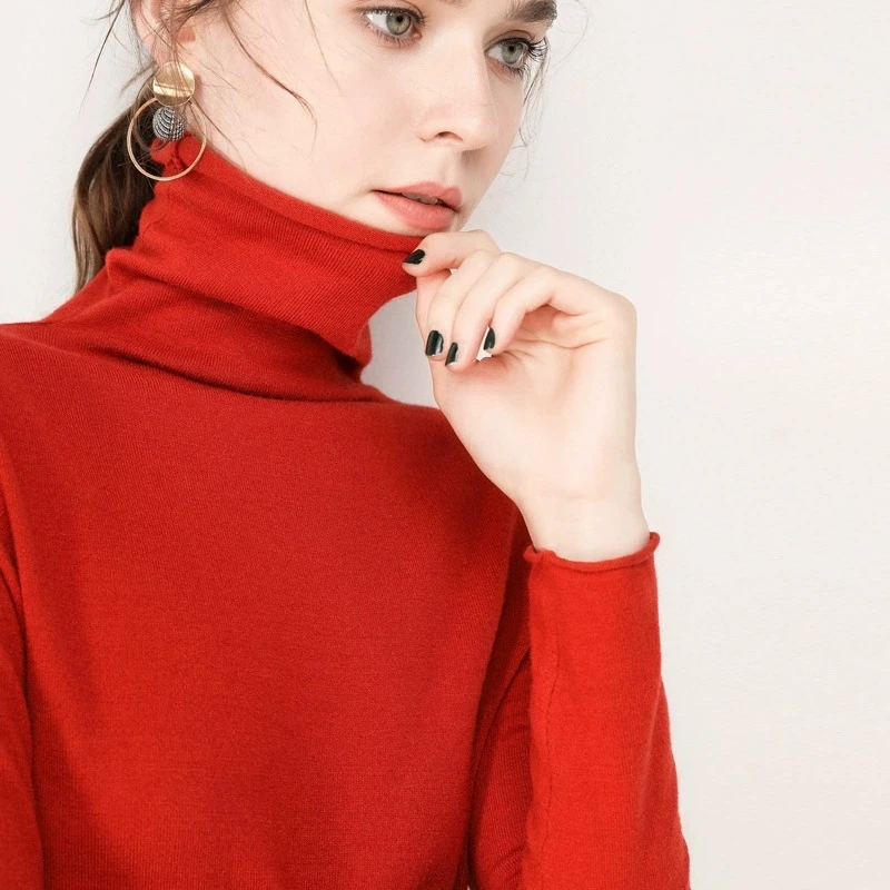 

Basic Turtleneck Sweater for Women Autumn Winter 2025 Slim Solid Long Sleeve Jumpers Woman All-Match Pullover Sweater Female