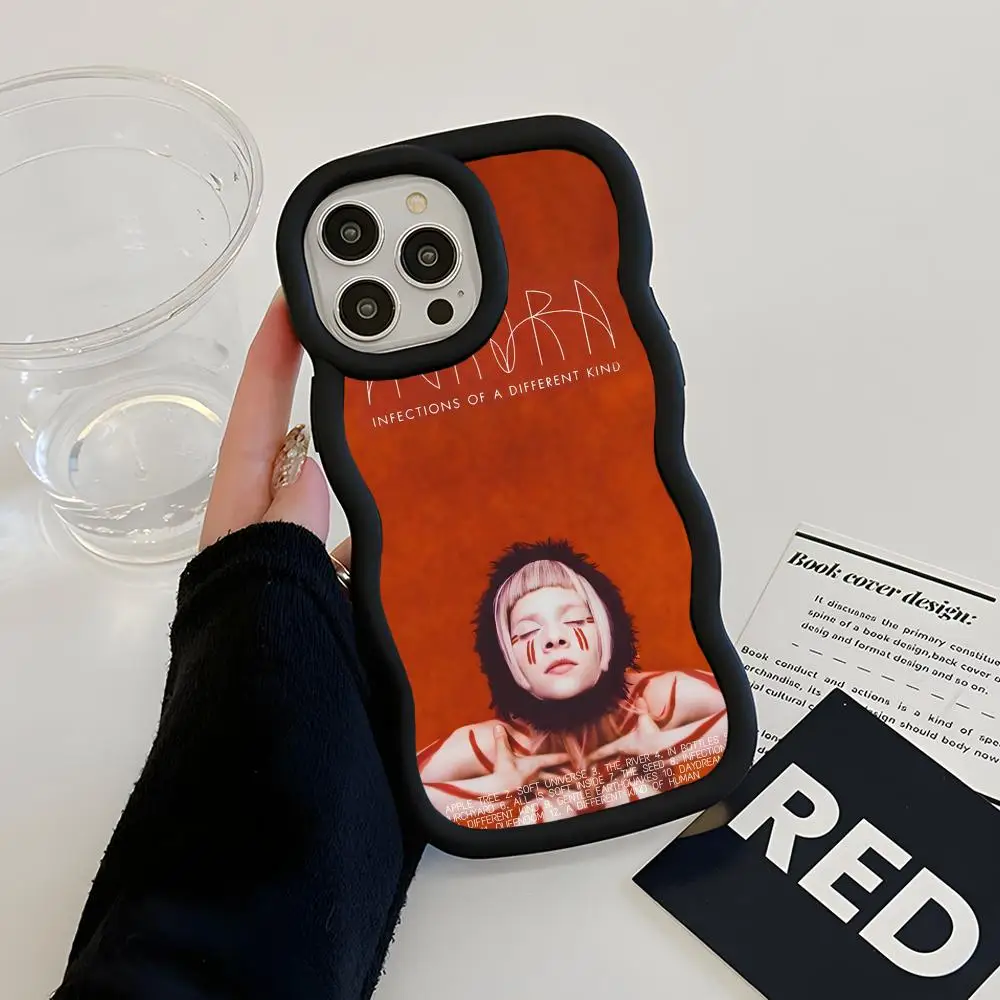 Aurora Aksnes Mobile Cell Phone Case for iPhone 17 16 15 14 13 12 11 Air Pro Max Plus Wavy Edge TPU Colorful Cover Cover Pretty