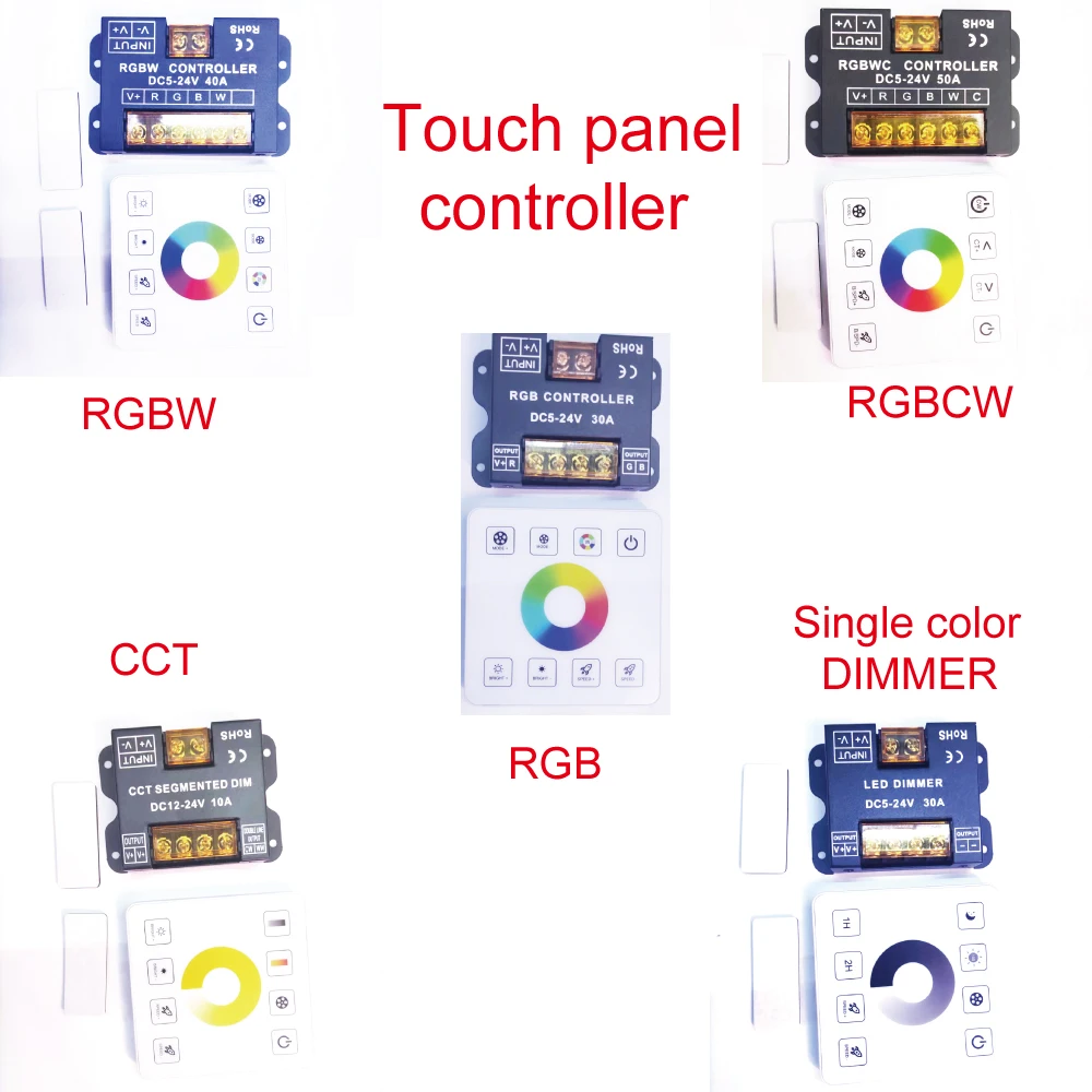 Touch Panel RGB/RGBW/RGBCW/CCT Controller 86 Glass Wall LED Controller Dimmer DC5V-24V For LED Strip Light Blub Home Decoration