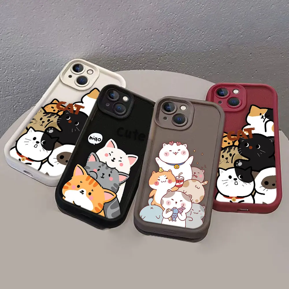 Cartoon Cute Kitten Cat Luxtury Phone Case For HONOR Y7A Y9 50 20 X95 X9 90 8X MAGIC 5 NOVA 9 Y70 Y70S SE PRO Case Funda Shell