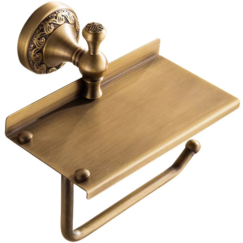 

Bronze antique retro carved bathroom bathroom hotel flat shelf roll paper