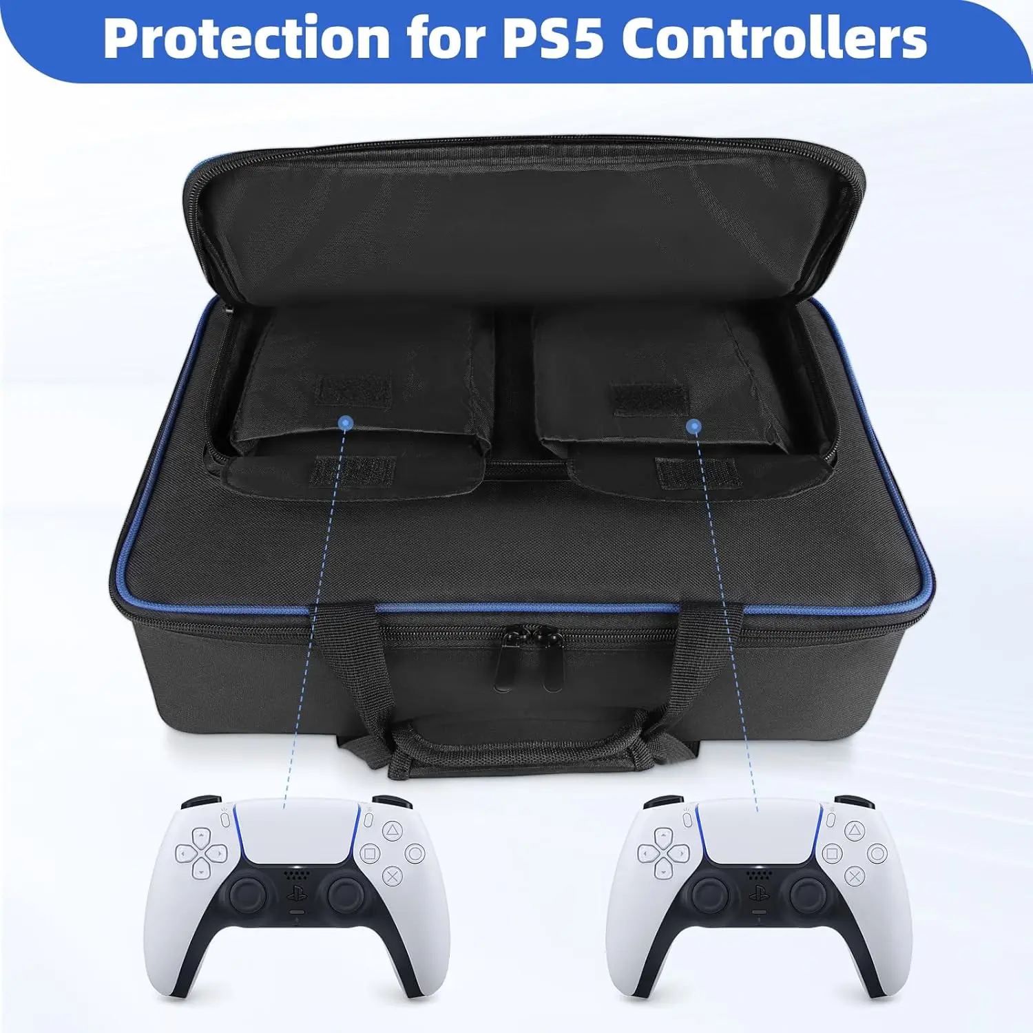 Estojo de transporte para ps5, bolsa de transporte de viagem para console playstation 5, bolsa de armazenamento portátil compatível com disco e cabo ps5