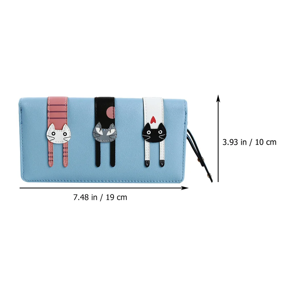 الكرتون القط نمط محفظة من البولي يوريثين المرأة سستة محفظة عملة حامل بطاقة المدمجة محفظة متجر السفر هدية المال الحقيبة #4