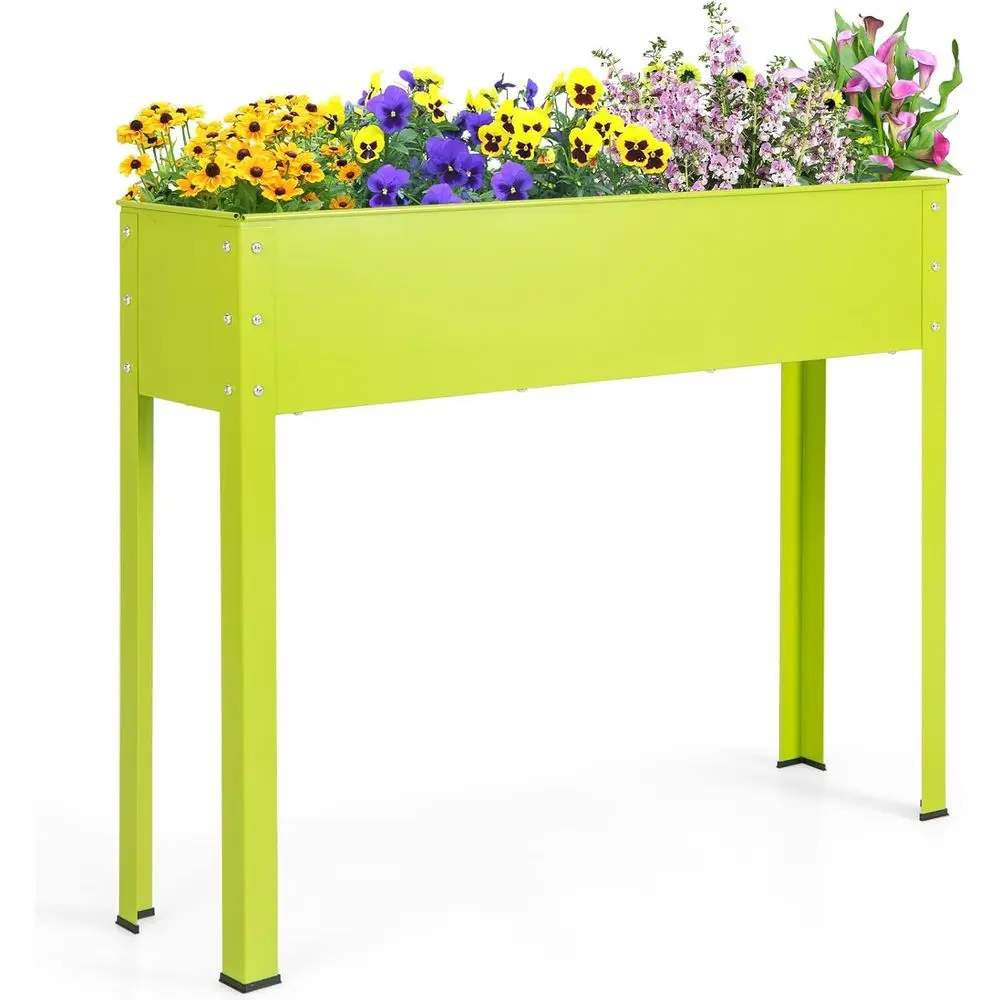 

Высокая металлическая грядка-кашпо, 31,5 дюйма в высоту, с дренажем, подходит для комнатных и уличных растений, трав, овощей и фруктов.