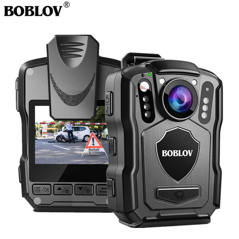 BOBLOV M5 1440P Body Camera 64GB 4200MAH Battery Bodycam Chest Camera IP67 Waterproof Mini Body Cam