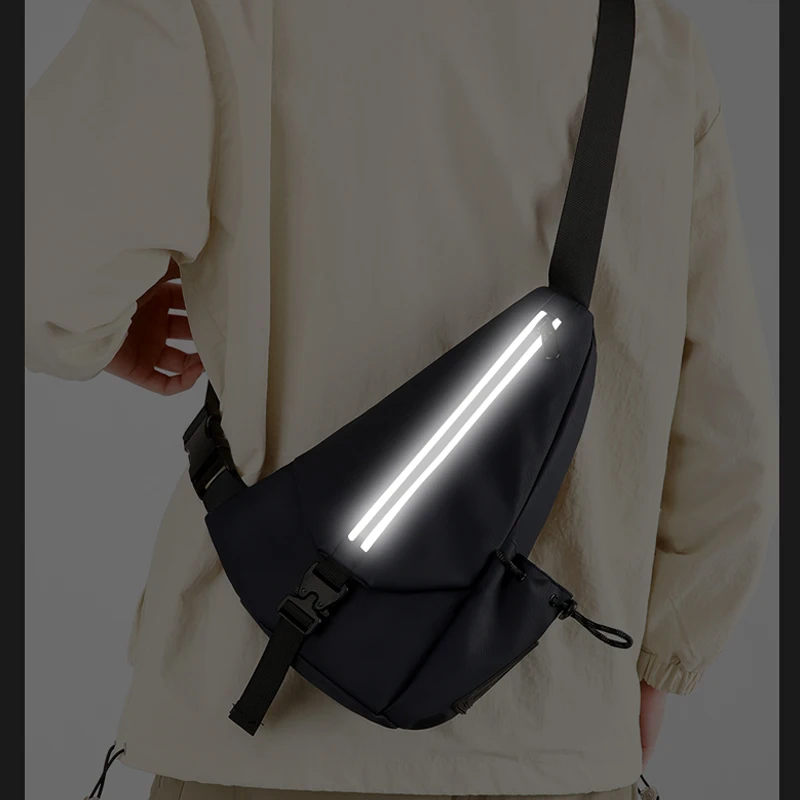 حقيبة صدر خفيفة الوزن |   حقيبة مراسلة متعددة الوظائف للياقة البدنية والسفر في الهواء الطلق، مصنوعة من مادة البوليستر المتينة