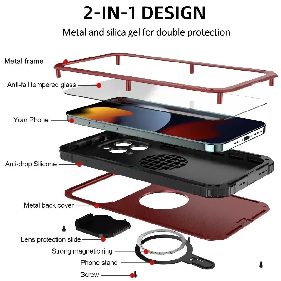 2024 penutup aluminium magnetik untuk iPhone 15 Pro Max pemegang lensa kasar semua termasuk iPhone 15 Pro penutup telepon