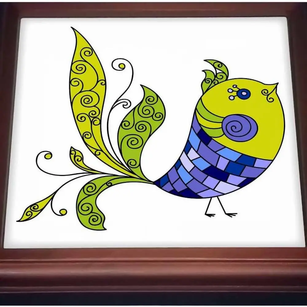 

Керамический поднос Green Blue Bird, 8x8, коричневый