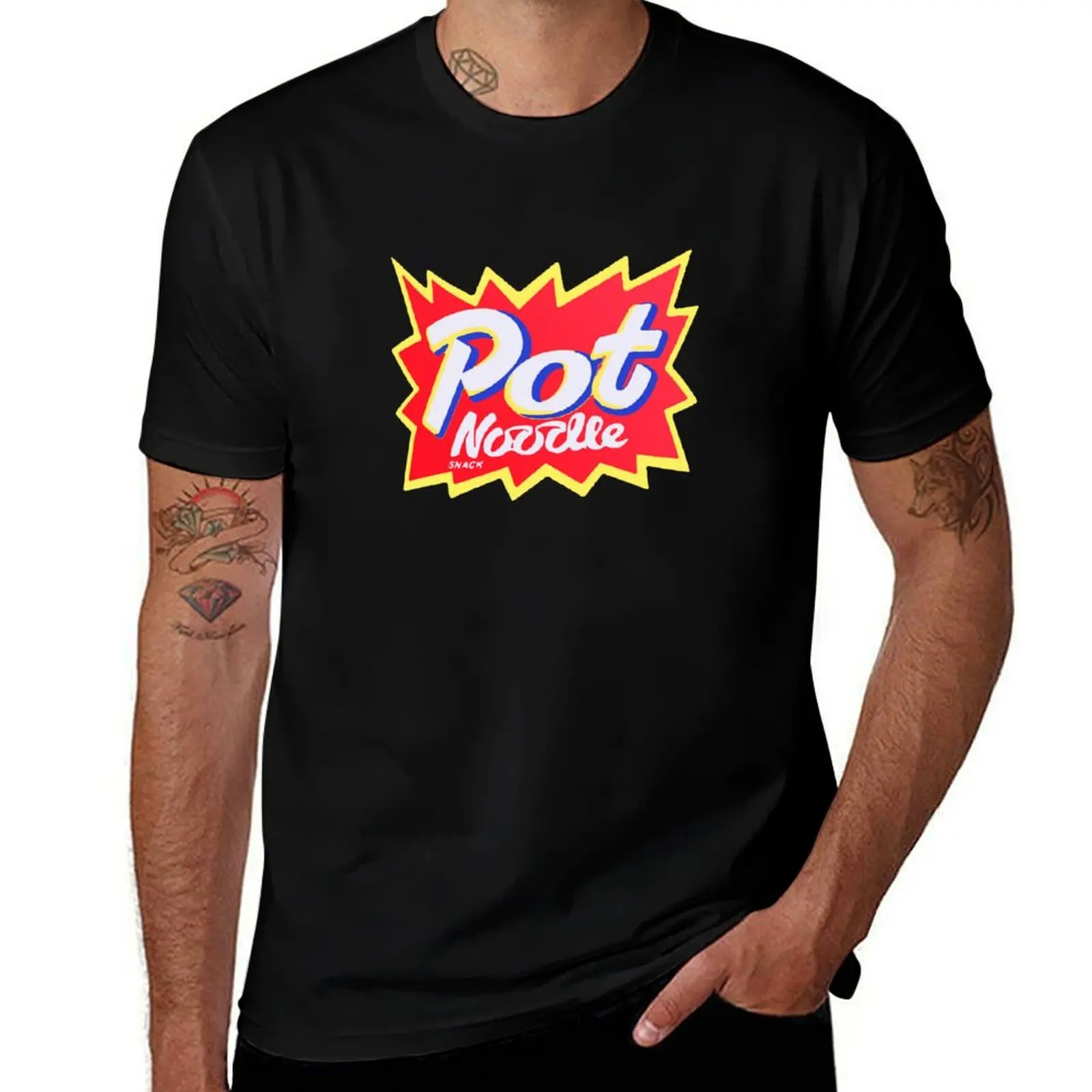 Pot Noodle Instant Snack design T-Shirt Casual Loose Short Sleeve Tee for Men T-Shirt