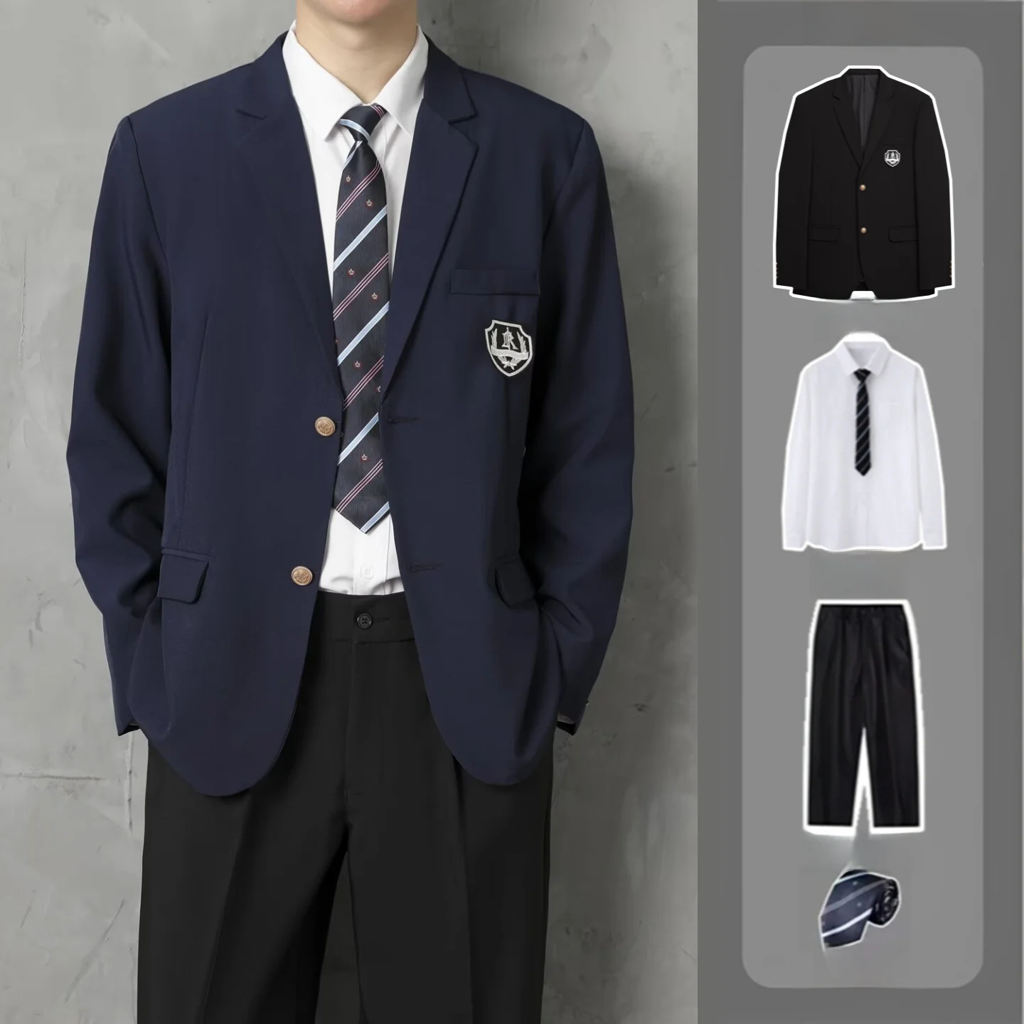 

Japanese Sle DK orm k Blue Suit Jaet ex Spring Autumn High School Student College Sle Jk Western Wear Set