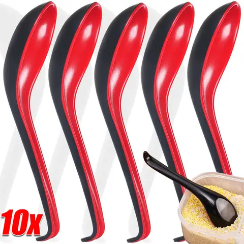 1/5/10pcs Mighty Porcelain Anti-Shock Spoons Japanese Rice Spoon Dumplings Porridge Soup Spoon  Restaurant Bar Kitchen Cutlery