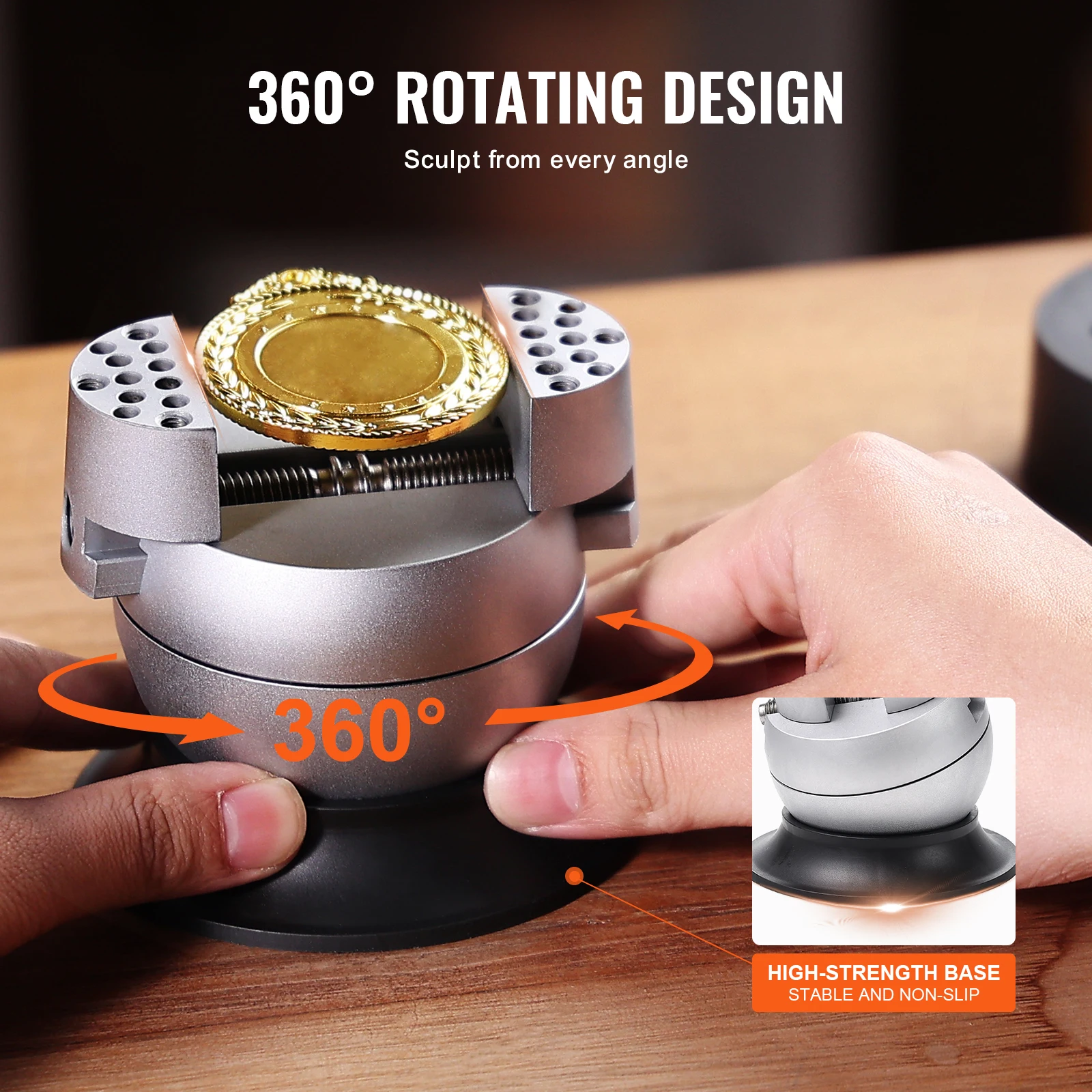 VEVOR Ball Vise 3" 5" Engraving Setting Tool Standard Rotation Engraving Block Vise Attachment Jewelry Engraving Block Tools