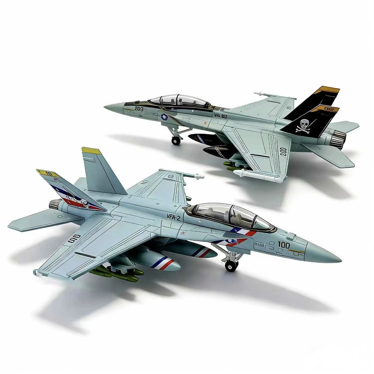Modelo de Avión de Combate F/A-18 Super Hornet Bounty Hunter VFA-2 a Escala 1:72, de Plástico Fundido a Presión, de la Armada Estadounidense, Juguete Coleccionable