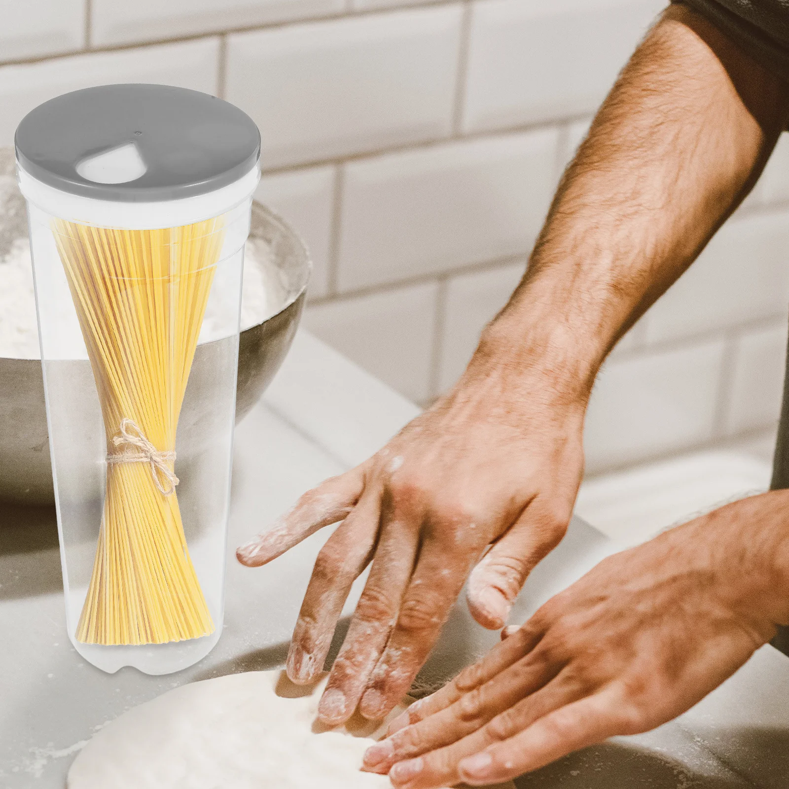 الوقوف السباغيتي الحاويات صندوق تخزين المواد الغذائية واضحة للحبوب الفاصوليا المكسرات الحبوب الأرز القهوة الشاي مقاوم للرطوبة الدورية