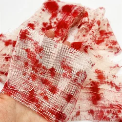 3m Halloween Bloody Cloth Strips Blood Gauze Bandage Haunted House Warning Isolation Belt Home Horror Party Scene Decor Props