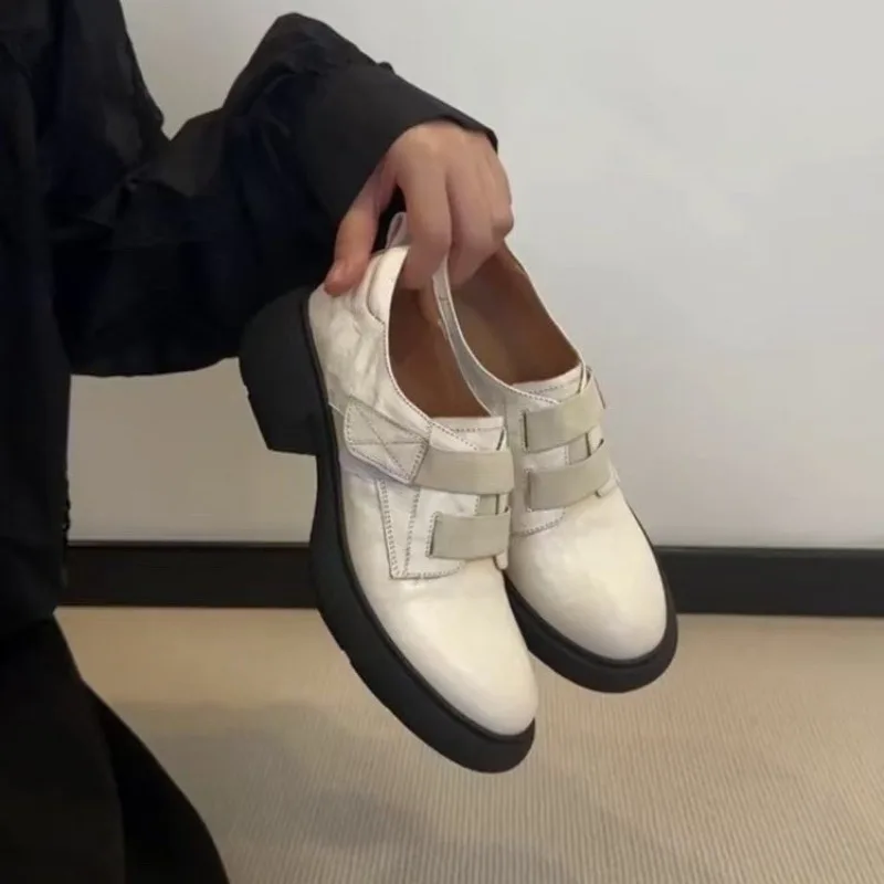 

Туфли на одинарном каблуке, осенние новые нескользящие туфли-лодочки на платформе с круглым носком и глубоким носком