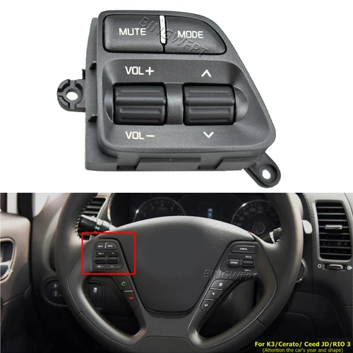 Botón de modificación de volante multifuncional para KIA CERATO K3 /K3S Ceed JD Rio 3 separado para vender