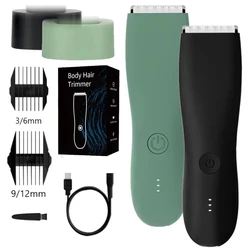 Body Hair Trimmer for Men Balls Waterproof Green Electric Shaver Trimmer Machine for Man Shaving Groin Trimmers Sensitive Areas