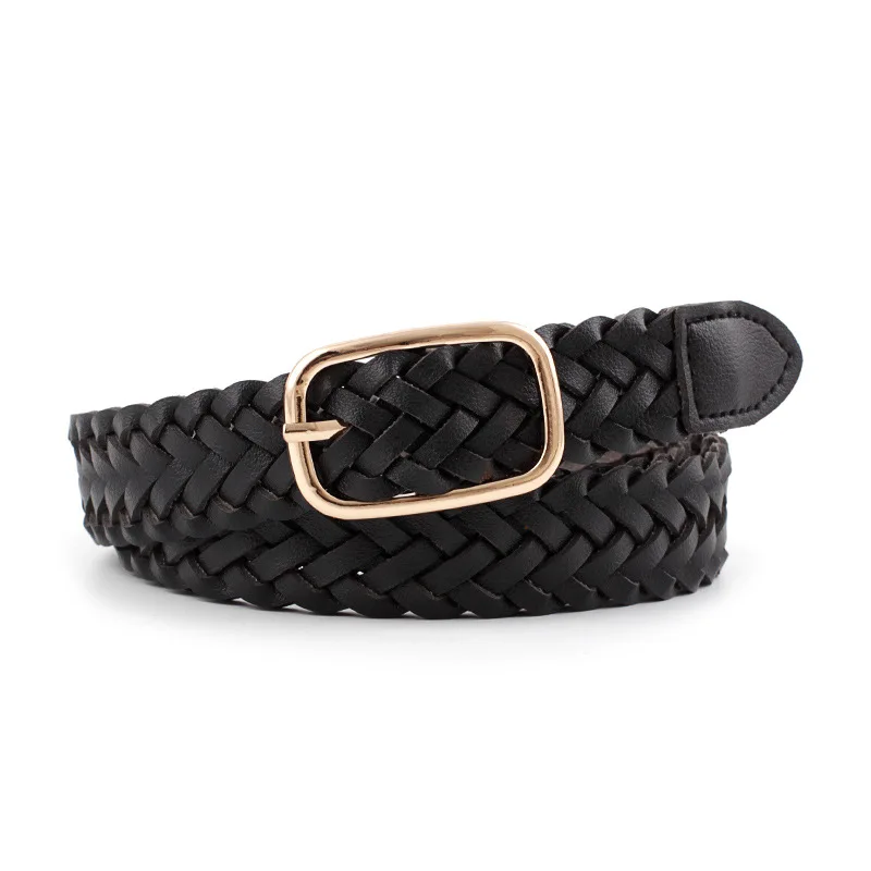 Casual Knitted Elastic Belt For Women Men Pin Buckle Woven Stretch Waist Strap For Jeans Canvas Braided Belts