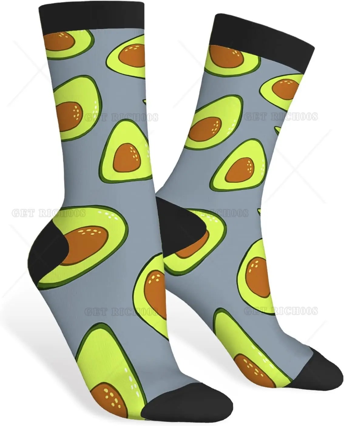 Avocados Socks Cute Novelty Casual Crew Socks Contrast Color Design for Women Men Gift