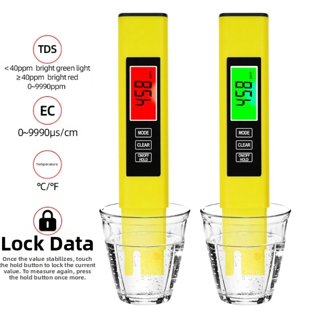 3 In Digital Water Quality Tester Conductivity Temperature Meter With Backlit LCD For Drinking Pool River Pond Analysis Tool