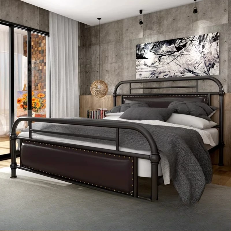 Iron Princess master bedroom soft bag double bed 1.8 meters 1.5 meters iron frame light luxury bed