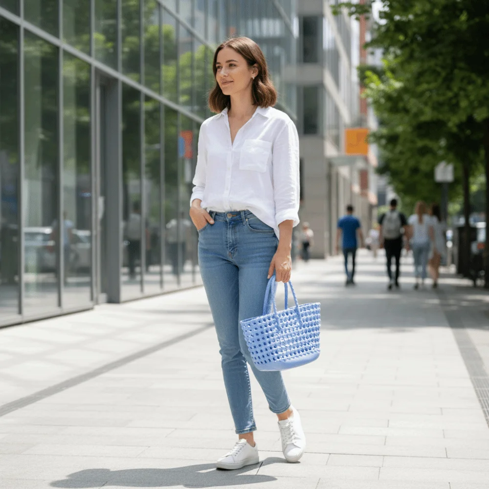 

Пляжная сумка-тоут Candy Color Hollow с плетеным дизайном, легко моющаяся, портативная, вместительная, многоразовая, из ПВХ, для пляжа