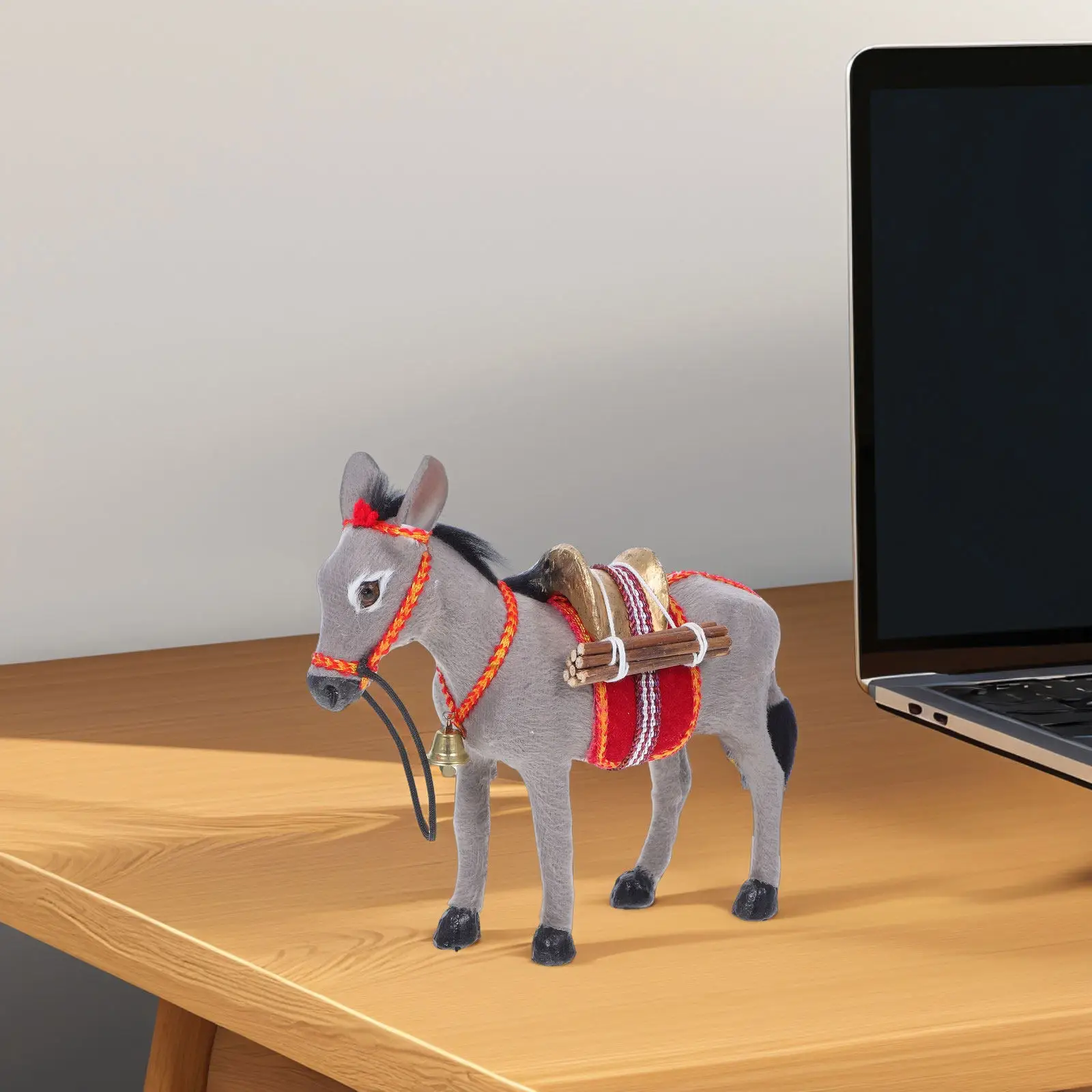 Miniature Standing Donkey Sculpture Realistic Animal Decoration for Early Childhood Education Home School Garden Farm Theme