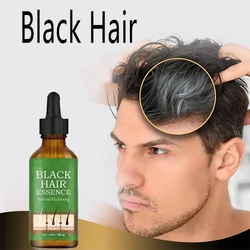 O soro de essência de cabelo saudável branco a preto anti-cinza transforma branco ahair em preto naturalc