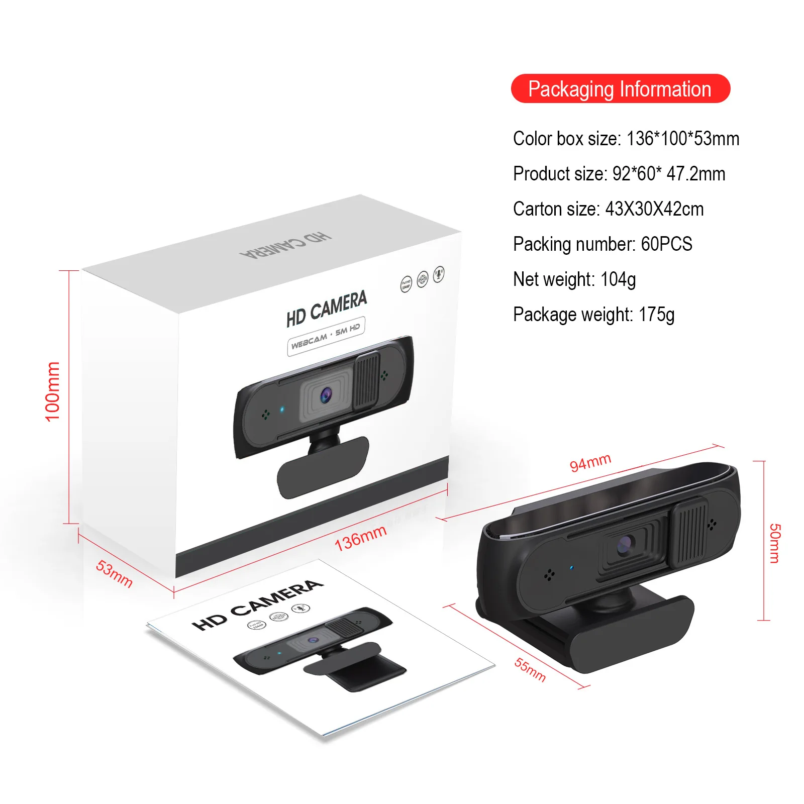 5 МП Встроенный микрофон HD Автофокус сеть 2K live usb Настольная камера промышленный модуль 1080p