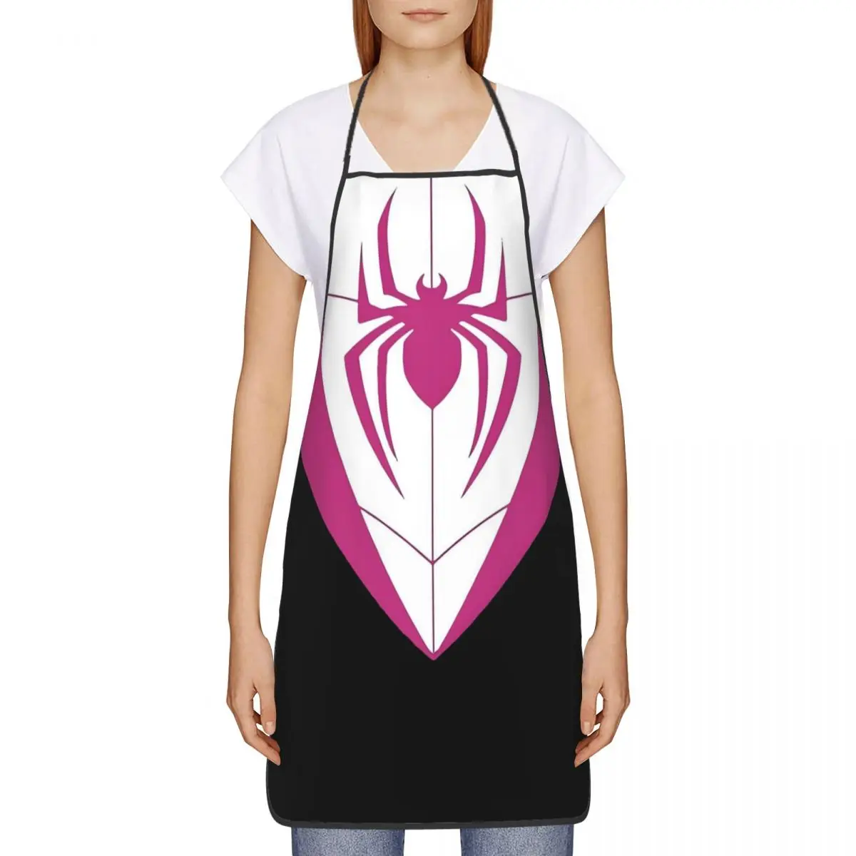 مخصص مريلة جوين بطل السوبر الرجل العنكبوت المئزر للرجال النساء للجنسين الكبار الشيف الطبخ المطبخ الساخن الجلد Tablier المطبخ البستنة #5