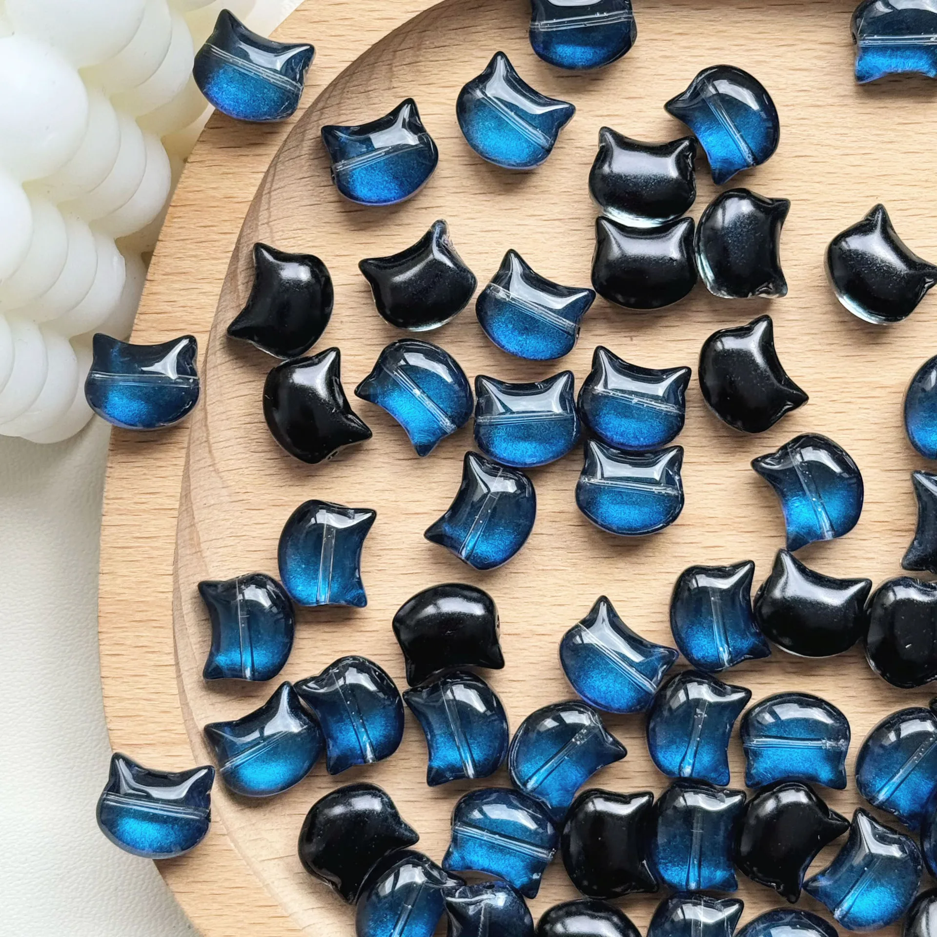 20Pcs 10x12MM Cute Cat Head Pendants Crystal Glass Loose Beads For DIY Jewelry Making Earings Necklace Supplier Bracelets Crafts