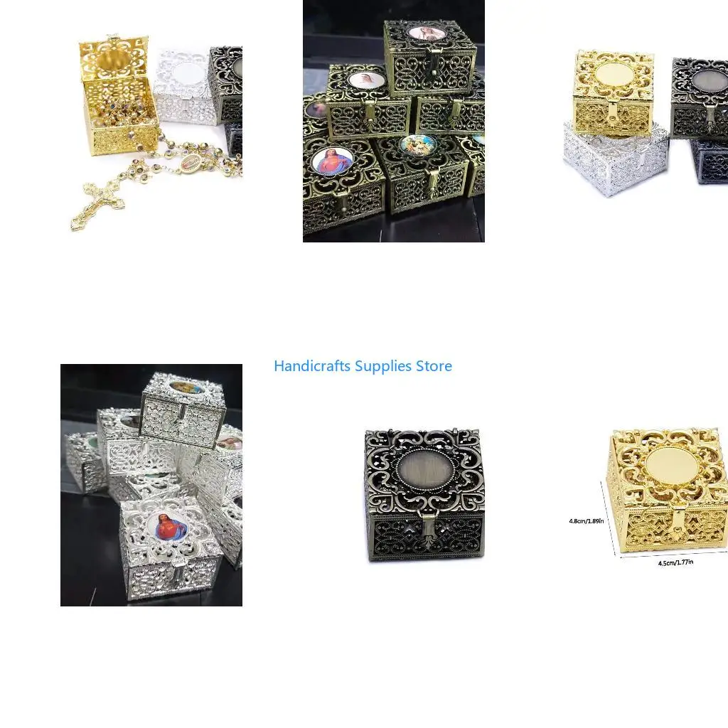 R1WA Rosary Beads Box with Lid Sealing Container Religious Necklace
