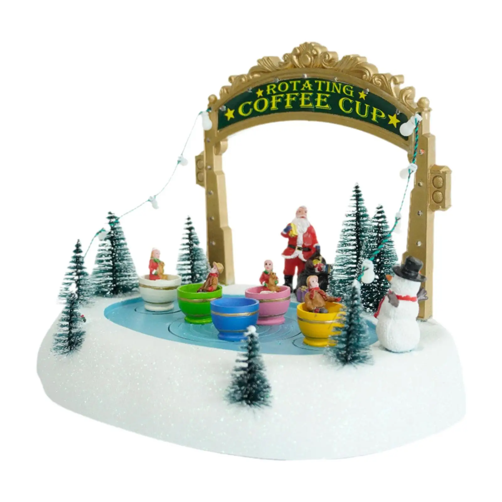 Christmas Statue Rotate Coffee Cup Christmas Gifts Crafts Music Box Multifunctional for Niece Sister Grandma Mom Daughter