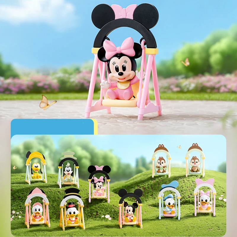 Disney Mickey Minnie Mouse Swing Series Figure Donald Duck Pluto Chip N Dale Doll Anime Figures Peripheral Model Doll Gifts